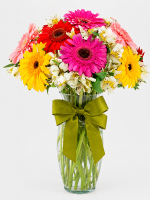 Jarrón de 10 Gerberas