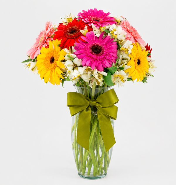 Jarrón de 10 Gerberas