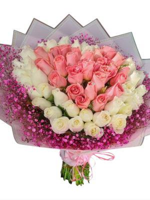 Ramo Elegancia Rosa y Blanca