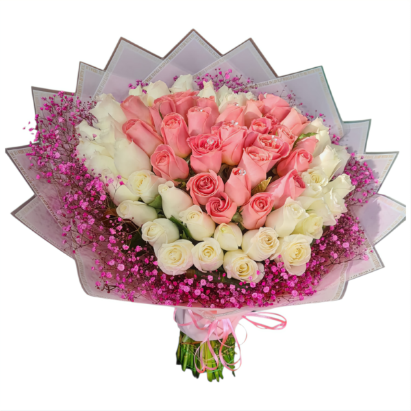 Ramo 70 Ramo Elegancia Rosa y Blanca