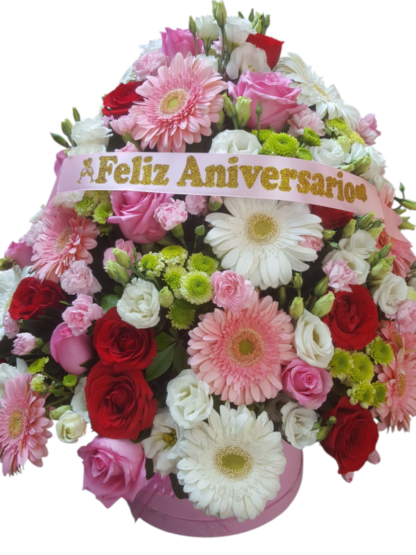 Arreglo Floral Elegancia en Rosa y Blanco
