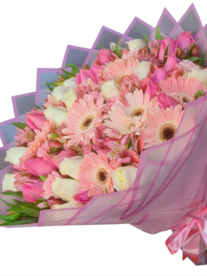 Ramo en Tonos Rosa y Blanco