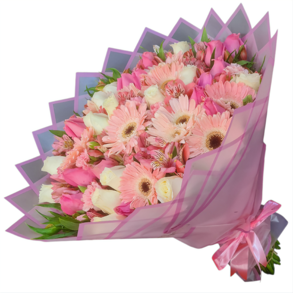 Ramo en Tonos Rosa y Blanco