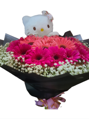Ramo de Gerberas Rosas con Peluche