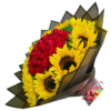 Ramo Girasoles y Rosas Rojas