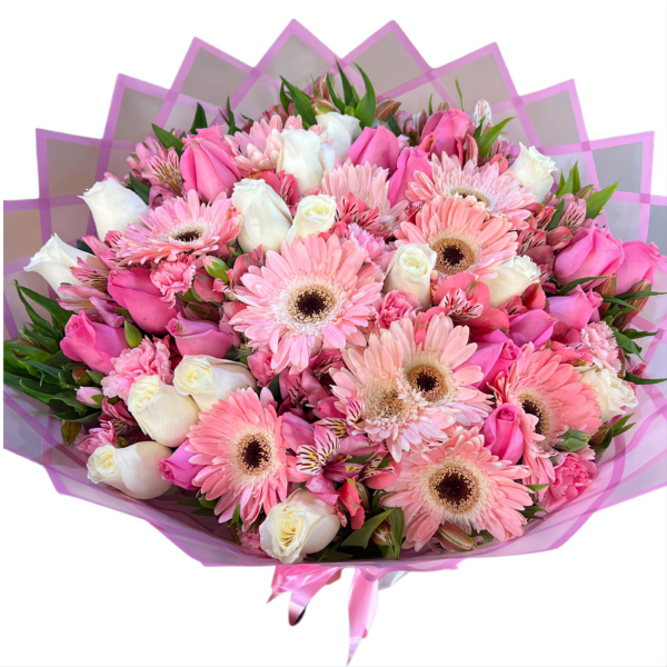 Ramo en Tonos Rosa y Blanco