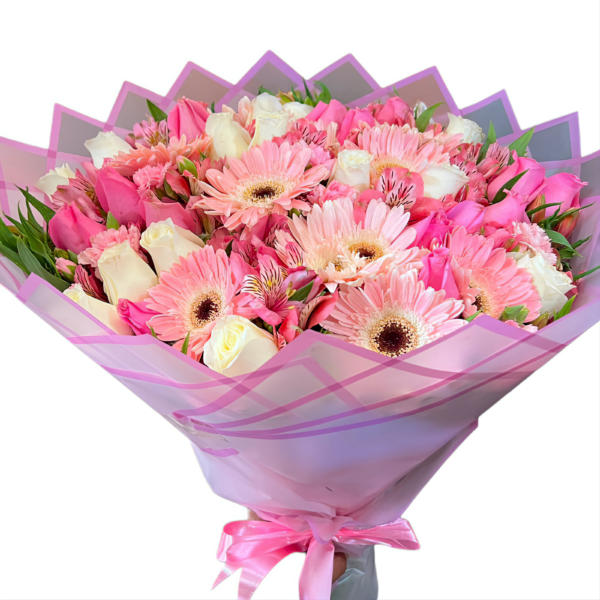 Ramo en Tonos Rosa y Blanco