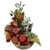 Arreglo de flores con frutas