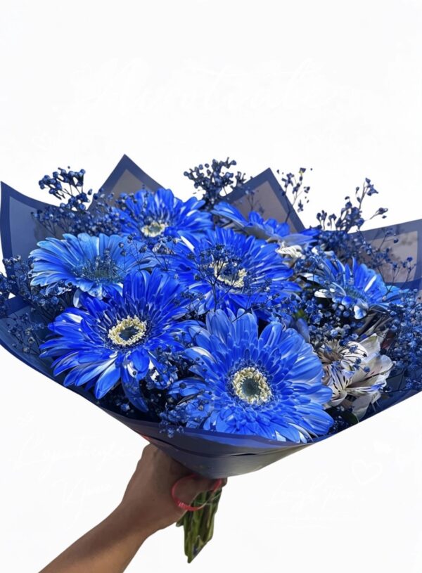 Gerberas azules Este ramo es perfecto para regalar a un hombre