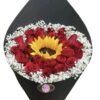 Bauquel de 24 rosas con girasol