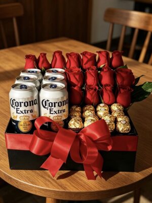 Caja de rosas detalles para hombre
