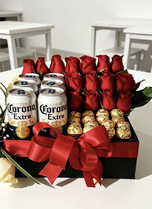 Caja de rosas detalles para hombre