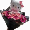Ramo de gerberas rosada y fucsia hello kitty