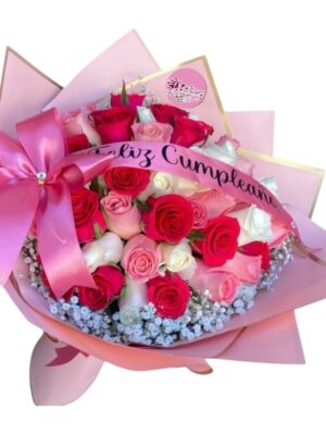 Ramo de 50 rosas tono pastel